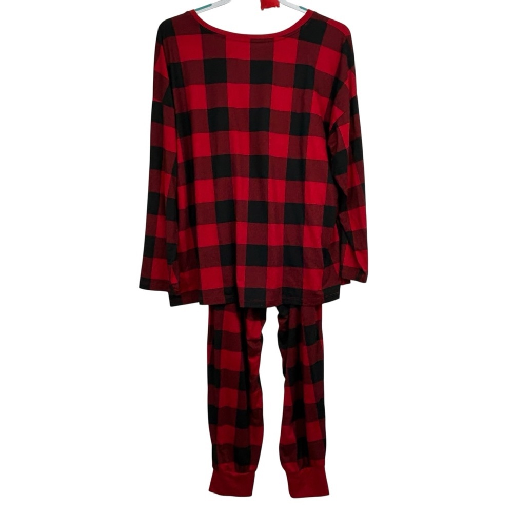 Joyspun Women’s Buffalo Plaid “COZY” Pajama Set – Red/Black Check – Size XL - Picture 5 of 7
